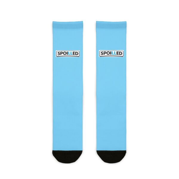SPOILLED logo crew socks |  Blue novelty socks